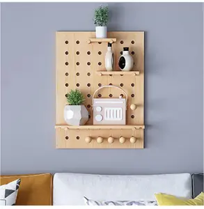 Pegboard de madera montado en la pared para decoración moderna del hogar, personalizado, alta calidad, gran oferta, fabricante, venta al por mayor