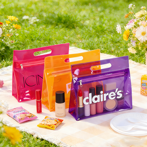 Bolsas de Brochas de Maquillaje con Cremallera Impermeable y Logo Personalizado, Neceser de Viaje Transparente de PVC para Artículos de Aseo, Estuches de Cosméticos Personalizados para Mujer - Product Image 4