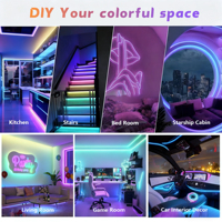 Ruban LED COB QM coloré 2,7 mm 4 mm pour la décoration intérieure Bleu/Vert/Rouge/Rose/Bleu Glace Haute Densité Uniforme