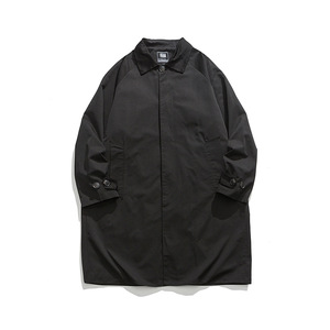 Parcas Parkas Pour Hommes otoño trabajo Parka chaqueta Color sólido básico solapa cárdigan Retro hombres cortavientos largo - Product Image 5
