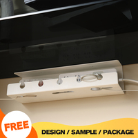 WANUO Organisateur de câbles sous bureau, insert de bureau pour ordinateur, rangement fixe sans perforation, fente de rangement pour multiprise, support de rangement en plastique