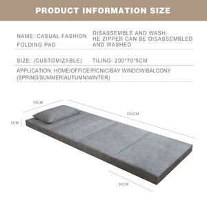 Matelas pliant gris confortable et fiable pour petit salon, avec housse amovible, gain <span class=keywords><strong>de</strong></span> place, utilisation scolaire, <span class=keywords><strong>mousse</strong></span> écologique - Product Image 5