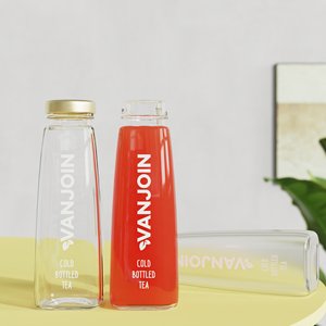 Bán buôn <span class=keywords><strong>240ml</strong></span> 360ml 480ml rõ ràng chai thủy tinh có nắp đậy cho nước trái cây uống trà sữa chai nước giải khát - Product Image 6