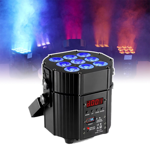 9x10W rgbwa UV 6in1 DMX điều khiển không dây <span class=keywords><strong>DJ</strong></span> phẳng <span class=keywords><strong>LED</strong></span> mệnh ánh sáng 6in1 pin Powered <span class=keywords><strong>LED</strong></span> <span class=keywords><strong>uplight</strong></span> cho Disco Wedding party - Product Image 1