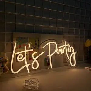2022 Hot Outdoor Acrylic Let's Party Happy Birthday LED Neon Sign Light Holiday Party Show Wedding decoration