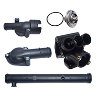 Kit de 5 pièces pour tuyau d'eau de refroidissement, collier de raccordement, tube et boîtier de thermostat pour VW Golf Jetta Passat 2.8L VR6 021121050C 021121117A