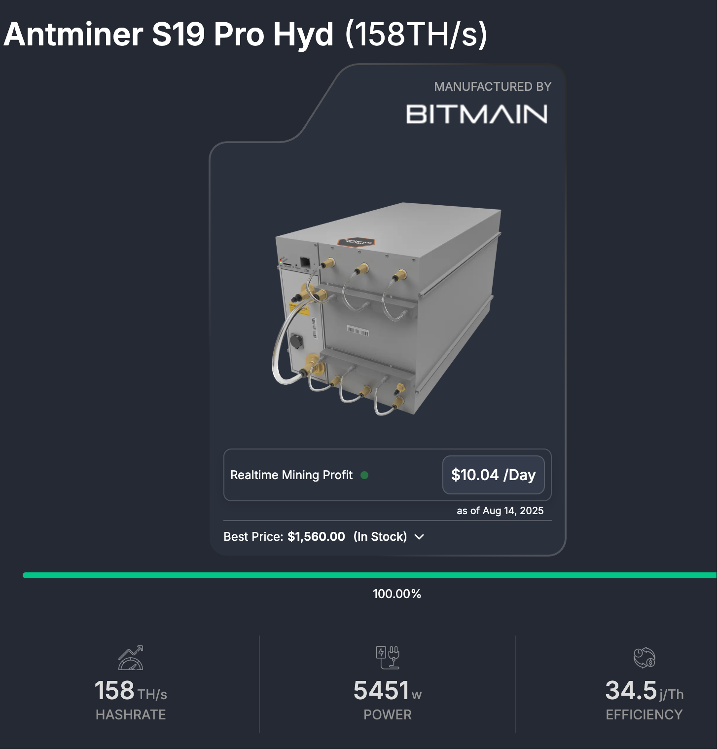 ASLminer Bitman Antminer S19 Pro Hyd 158T 5451W BTC Mining Machine Bitcoin  ASIC Miners SHA256 S19 Pro Hyd 158T Crypto Miners Rig| Alibaba.com