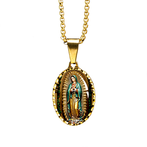 GIVELUCK acciaio inox nostra signora Virgen De Guadalupe ciondolo religioso all'ingrosso gioielli cattolici dal nostro negozio - Product Image 1