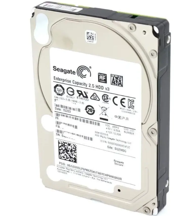 Seagate Exos 7 e2000 2TB 512e SATA 6 Gb/s 7200 RPM disco rigido aziendale da 2.5 pollici ST2000NX0253