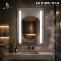 Miroir de salle de bain LED à éclairage frontal 50x70cm, double bande lumineuse, sans cadre, tactile, à intensité variable, anti-buée, IP44, RoHS pour importateurs UE par Joystar