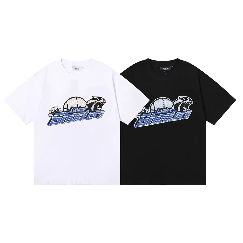 Уличная одежда в стиле хип-хоп летняя футболка Trapstar London Мужская и женская футболка с принтом тигра с коротким рукавом модные классические черные белые топы