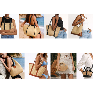 <span class=keywords><strong>Sac</strong></span> fourre-tout de plage en jonc de mer tressé, grande capacité, couleur unie, personnalisable, style mexicain, pour femme, nouveau modèle - Product Image 2
