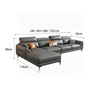 Sofá Seccional Moderno Reclinable Chesterfield en Forma <span class=keywords><strong>de</strong></span> L para Apartamento, Villa, <span class=keywords><strong>Muebles</strong></span> <span class=keywords><strong>de</strong></span> <span class=keywords><strong>Sala</strong></span> <span class=keywords><strong>de</strong></span> Estar con Certificación CE, ROHS, IOS9001 - Product Image 3
