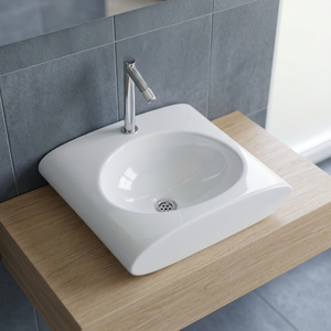 Lavabo de Cerámica Pequeño de Porcelana de Calidad de Exportación para Encimera, Lavamanos de Baño, Lavabo de Sobremesa - Product Image 2