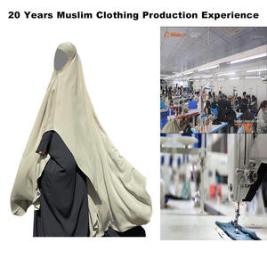 定制哑光缎子马克西长圆形一层Khimar Eid斋月温和穆斯林妇女伊斯兰批发领带背祈祷Khimar - Product Image 4