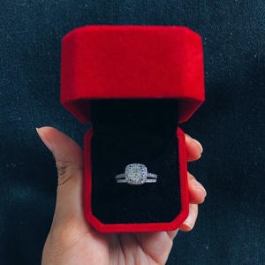 Vendita Calda Set di Anelli da Sposa Due in Uno con Zirconia Cubica per Donne, Anelli di Fidanzamento all'Ingrosso - Product Image 3