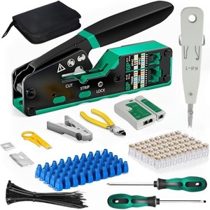 Rh 6088 Network Cable Crimper <b>Tool</b> <b>Kit</b> 8P6P RJ45 RJ11 With Soft Case For Ethernet Wiring Repair - Product Image 1