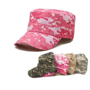 Sunscreen Quick Drying Hiking Training Unisex Sport baseball Hat Flat Top Cadet Style Camouflage camo Cap