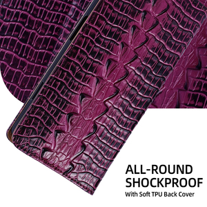 Étui à rabat de luxe en cuir véritable motif crocodile avec fentes pour cartes, coque antichoc premium pour <span class=keywords><strong>iPhone</strong></span> 17 16 Pro 15 14 Pro <span class=keywords><strong>Max</strong></span> - Product Image 5