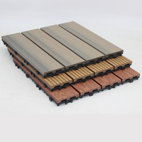 Lantai Kayu Solid Taman Hitam 3D Outdoor PVC Piso Exterior Compose Tiles WPC Pool Deck Decking Floor DIY Decking