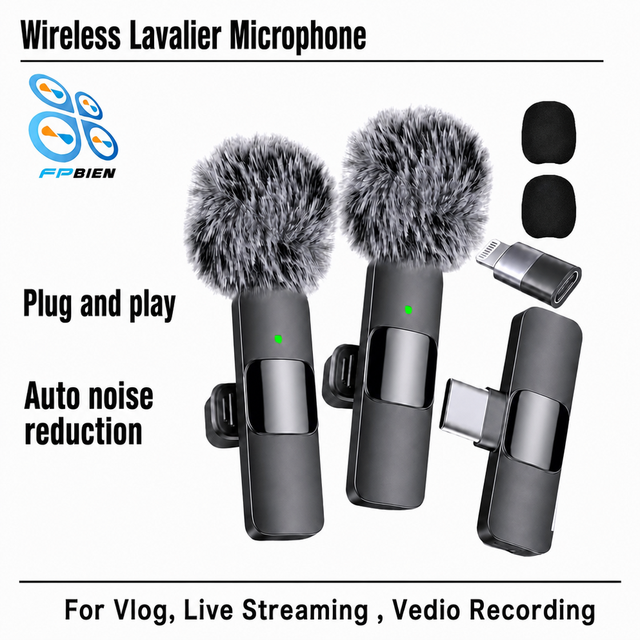 Wireless Lavalier Microphone for K9 Live Streaming Interview Mic for Sales Presentations Content Creation Plug and Play