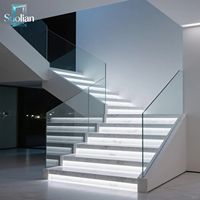 Balustrades en verre pour extérieur avec poteaux en aluminium et verre trempé pour balcon et terrasse de piscine