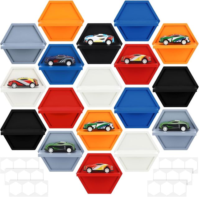 Thyle 18 Pcs Miniature Diecast Cars Display Case Compatible with Hot Wheels 164 Scale Model Toy Cars Storage Organizer Holds