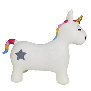 Animal sauteur avec pompe à main, trémie gonflable, Animal gonflable, licorne, jouets pour filles - Product Image 1