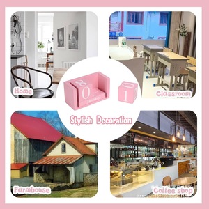 Mickyu Block <b>Calendar</b> 3.7x2.1x1.8 In Pink Wooden Desk Decor Time Management Accessory - Product Image 5