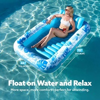 Matelas d'eau portable gonflable pour piscine, avec oreiller ergonomique intégré, en matériau résistant aux UV, pour chaise longue d'extérieur