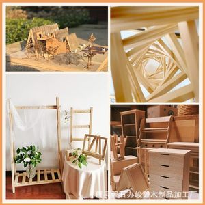 Junru Wooden Strips 150mm Square Pine Wood For DIY Craft <b>Model</b> <b>Building</b> Tools - Product Image 5