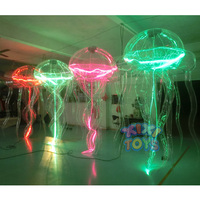 Décorations lumineuses suspendues au plafond pour les événements de discothèque, ballons transparents gonflables à LED en forme de méduse