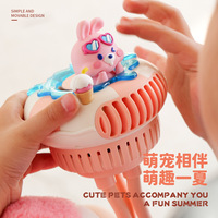 Ventilateur portable silencieux en forme de pieuvre, style animal mignon, pliable, avec câble de charge USB, pour poussette et extérieur