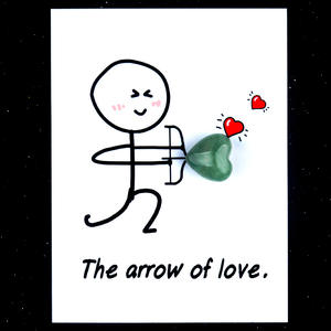 La flèche de l'amour série de cartes de guérison cristal naturel agate 15mm gravé carte d'amour en forme de coeur pour la Saint-Valentin - Product Image 5