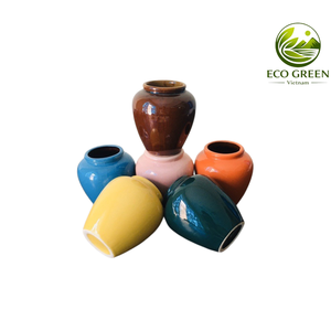 <b>Mini</b> Ceramic <b>Vase</b> Vietnam Ceramics Durable Geometric Shape Decorate Painted Antique Home Decoration - Product Image 4