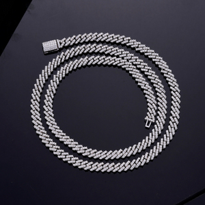 Collar pequeño de eslabones cubanos de 5MM VVS <span class=keywords><strong>Moissanite</strong></span> chapado en oro Iced Out 925 plata esterlina rodio chapado en oro rosa GRA - Product Image 1