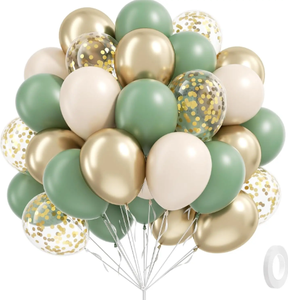 624219 Bouquet di Palloncini Verde Salvia e Oro con Coriandoli, <span class=keywords><strong>Elegante</strong></span> Decorazione per Compleanni, Matrimoni e Baby Shower - Product Image 6