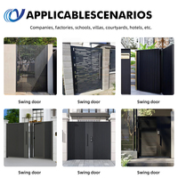 Puerta Principal de Patio Rústica de Aluminio de Alta Calidad, Puertas Automáticas Abatibles para Entrada de Vehículos