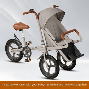 Tricycle à propulsion autonome pour enfants avec siège enfant - Vélo familial avec siège bébé avant de 20 pouces - Poussette bébé - Voiture de jeu - Product Image 2