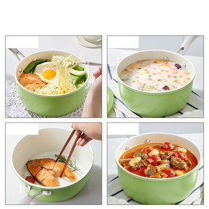 Olla antiadherente <span class=keywords><strong>para</strong></span> leche pequeña de 16/18/20cm <span class=keywords><strong>para</strong></span> el hogar, sartén profunda con tapa, sartén <span class=keywords><strong>para</strong></span> salsa de hierro, olla saludable, Material de hierro, cerámica - Product Image 6