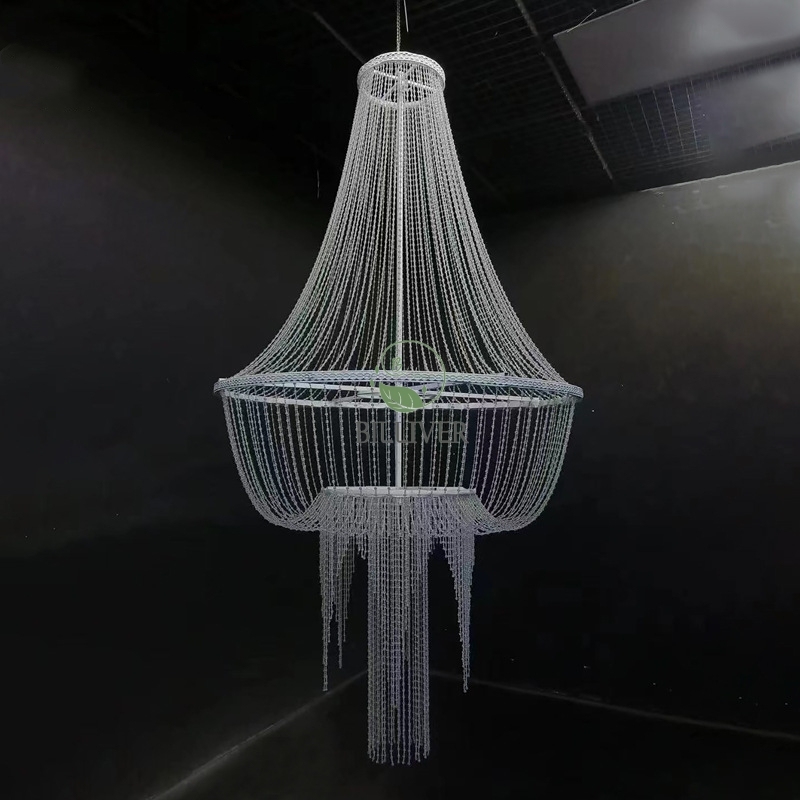 Wedding Hall Crystal Ceiling Decoration Crystal Acrylic Bead Curtain Pendant Lamp Crystal Living Room Hanging Ceiling Lamps