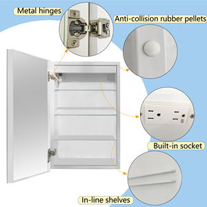 FUMANGO-Botiquín iluminado con desempañador, atenuador, <span class=keywords><strong>modo</strong></span> de 3 colores, empotrado o montaje en superficie, armario de espejo de montaje en pared - Product Image 4