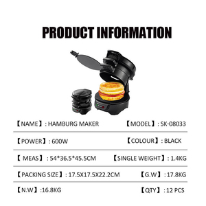 Máquina <span class=keywords><strong>para</strong></span> Hacer Hamburguesas Eléctrica de 110v 220v 600w, Máquina <span class=keywords><strong>para</strong></span> Hacer <span class=keywords><strong>Sándwiches</strong></span>, Mini Plancha Redonda <span class=keywords><strong>para</strong></span> Desayunos, Hamburguesas y Muffins - Product Image 4