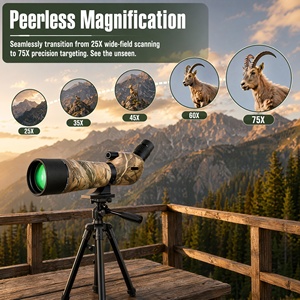 Telescopio Terrestre 25-75x80 del Fabricante Original, Prisma Porro BAK4, Óptica FMC, Sumergible hasta 1M/30 Minutos, Resistente al Agua, para Exteriores - Product Image 2