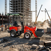 SRY Electric Mini Wheel Loader 4WD 0.2m Bucket 3KW Daya Putar Pendek untuk Kebun Pertanian Peternakan