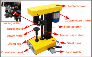 Machine <span class=keywords><strong>de</strong></span> scellage semi-automatique électrique <span class=keywords><strong>de</strong></span> bureau pour boîtes en plastique, métal, boissons, aliments et produits chimiques – Facile à utiliser - Product Image 4
