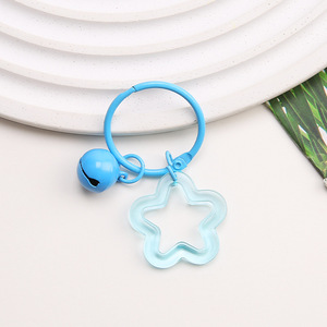Lindo Llavero de Acrílico con Forma de Estrella, Campanas Coloridas, Estrellas de Cinco Puntas, Cierre de Color Caramelo, Adornos para Bolsos, Llavero para Mujer, Decoración - Product Image 6