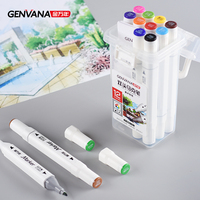 Marqueurs d'art GENVANA en gros d'usine, ensembles de marqueurs d'art à double pointe à encre colorée, marqueurs d'art à base d'alcool pour le dessin