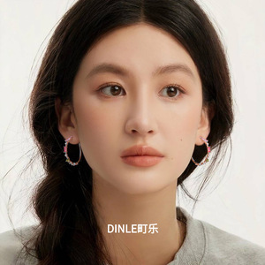 DINLE ต่างหูแบบห่วง S925 เงินสเตอร์ลิง นีออนสตาร์ไลท์ สำหรับใส่ทุกวัน - Product Image 1