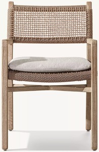 Fauteuil en teck massif résistant aux intempéries, design minimaliste tissé à la main pour l'extérieur, hôtel, parc, cour - Product Image 3